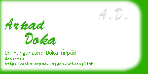 arpad doka business card