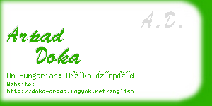 arpad doka business card